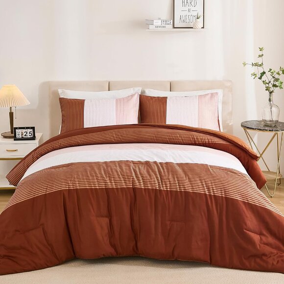 Burnt Orange Comforter Set Queen - Picture 1 of 9